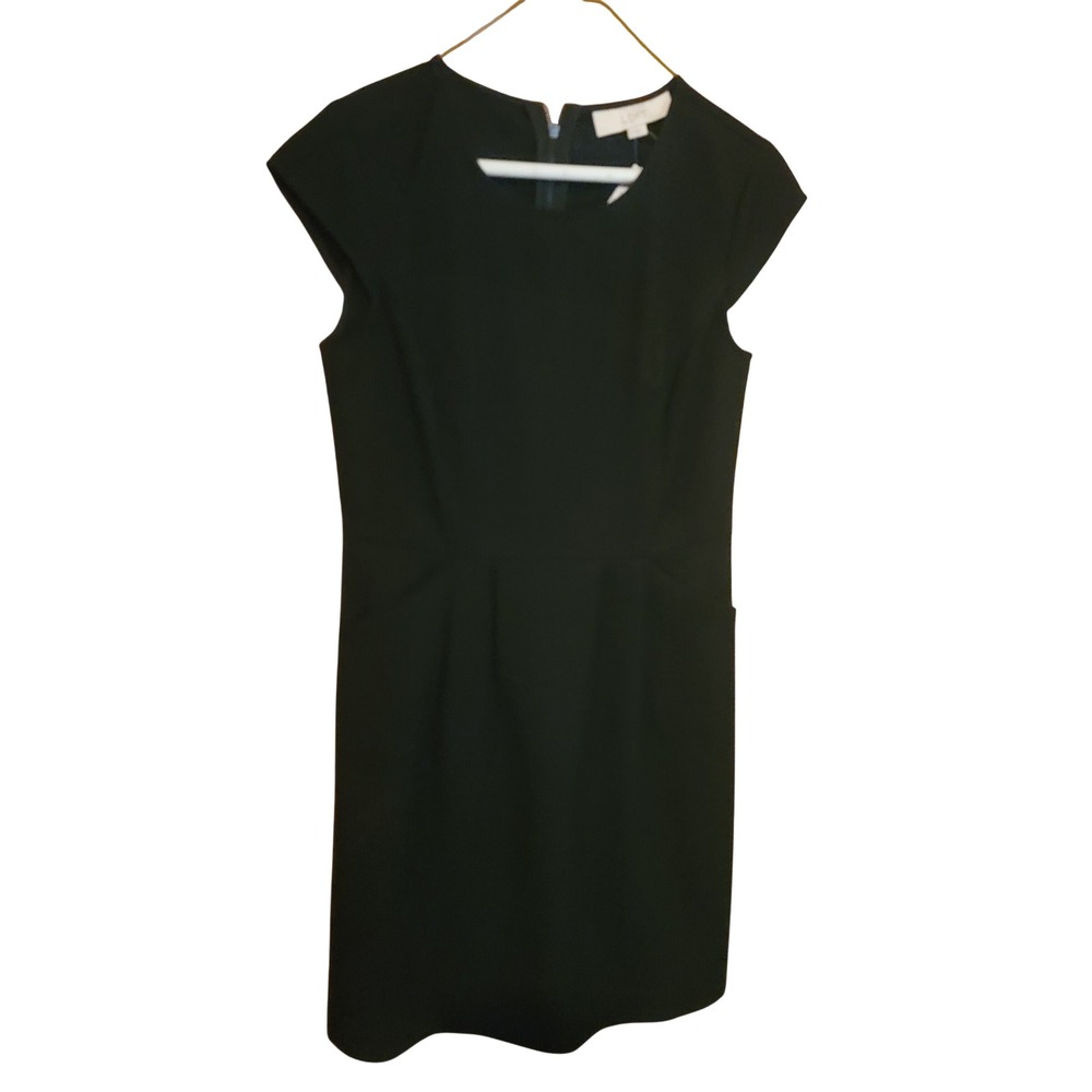 Ann Taylor‎ LOFT Black Cap Sleeve Sheath Dress Size 2